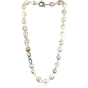   Jordan Alexander 28 Champagne Pearl with Diamond Chain Link Necklace