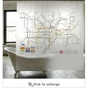   VINYL Shower Curtain   London Underground Subway Map