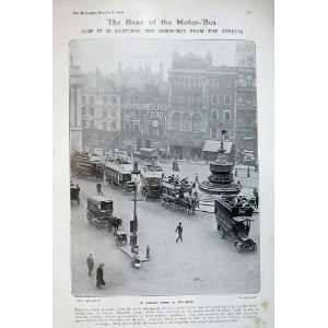   1906 Motor Bus Horses Piccadilly London MellinS Food