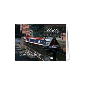  Happy 38th Birthday canal boat Card: Toys & Games