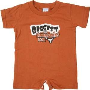  Texas Longhorns Infant Biggest Little Fan Romper: Sports 