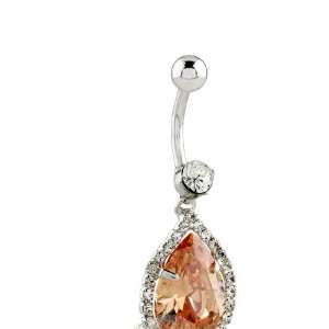 July Birthstone Drop Button Navel Body Jewelry Dangles Belly Ring