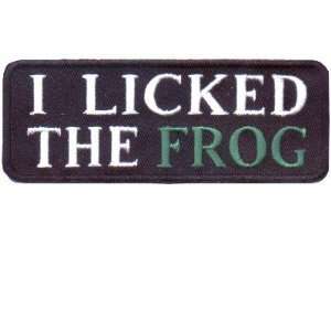  I LICKED THE FROG Funny Embroidered Biker Vest Patch 