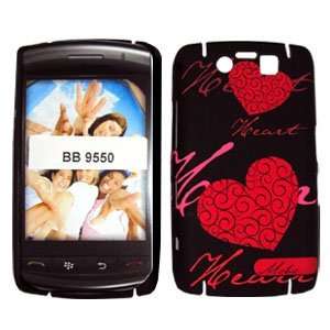Blackberry Storm 2 9550 Red Hearts on Black Hard Case/Cover/Faceplate 