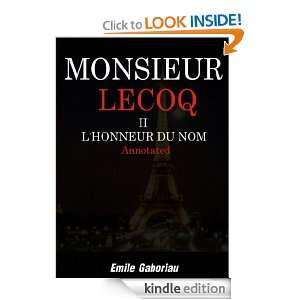 MONSIEUR LECOQ  II LHONNEUR DU NOM (French Edition) ÉMILE GABORIAU 