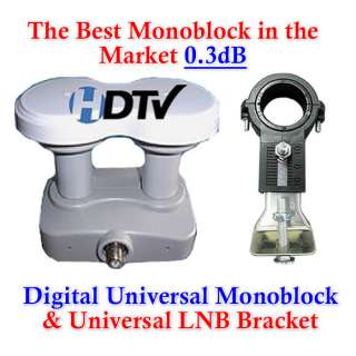 UNIVERSAL 4 DEGREE MONOBLOCK Ku LNB FTA & LNB Bracket  