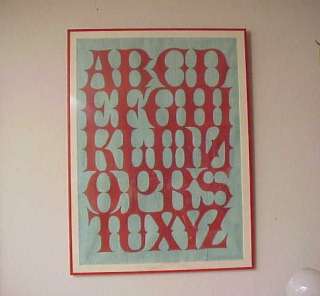 Rare David Kindersley Alphabet ABC Lithograph Print Vintage Mid 