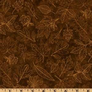   Colors Packed Leaves Brown Fabric By The Yard Arts, Crafts & Sewing