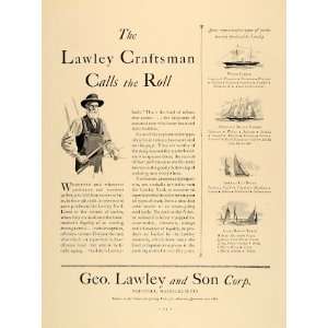 1931 Ad Geo Lawley Son Sailing Yachts Racing Boats   Original Print Ad