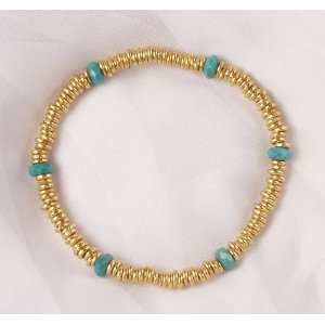  Kenyan Heishi and Turquoise Stretch Bracelet Curious 