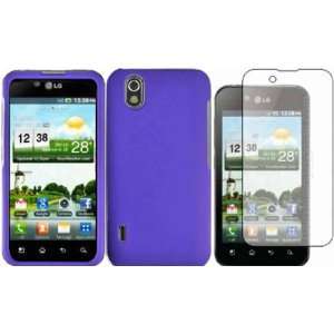  Dark Purple Hard Case Cover+LCD Screen Protector for LG 