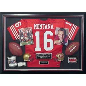   Montana Large Memorabilia Autographed Shadow Box: Sports & Outdoors