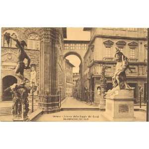1910 Vintage Postcard Interior of the Loggia dei Lanzi Florence Italy