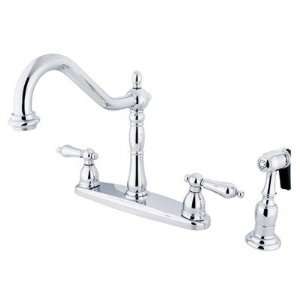 Elements of Design Heritage 8 Center Kitchen Faucet with Metal Lever 