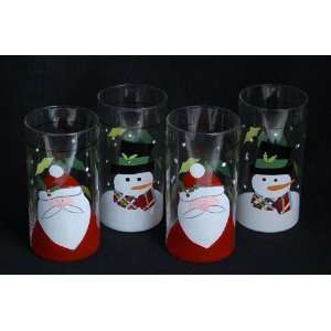  Sue Zulauf Christmas Cut Outs Clear 17oz Beverage Glasses 