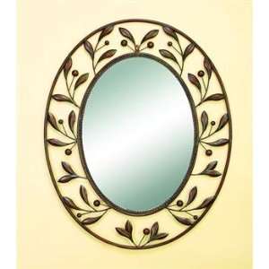 Metal, Olive leaf mirror 