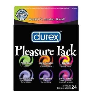  Durex Pleasure Pack Premium Lubricated Latex Condoms 24 ct 