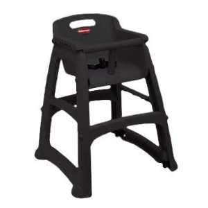   Sturdy Chair Youth Seat With Wheels   Black Finish: Kitchen & Dining