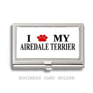  Airdale Love My Dog Paw Business Card Holder Case 