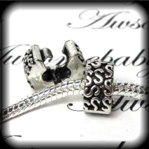  Stopper SS Design Bead Fits Pandora Style Bracelets European Charm 