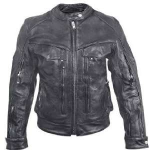 Xelement XS 1938 Womens Multi Pocket Armored Leather Motorcycle Jacket 