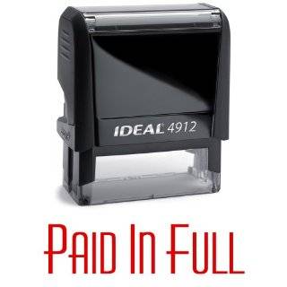  PAID IN FULL Self Inking Rubber Stamp   Red Ink 