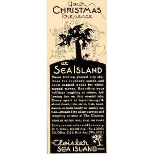  1936 Ad Christmas Sea Island Cloister Motor Rail Boats 