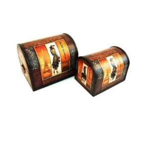   Jewelry Box with Travelling Lady Design (Set of 2)