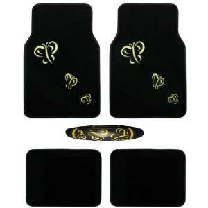   Floor Mats & Rear Mats with Steering Wheel Cover Combo Kit: Automotive