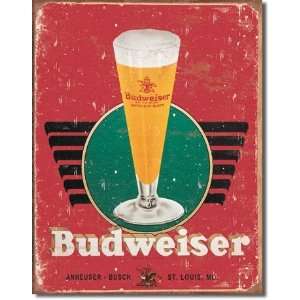  Budweiser Retro Glass Logo Beer Sign 