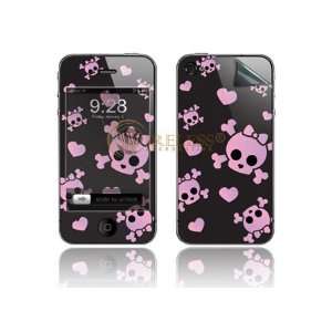   Smart Touch Skin   Black with Pink Skull Cell Phones & Accessories