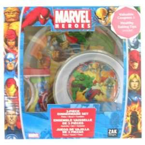 Marvel Hulk Spiderman Dinnerware  3 Pcs Dinnerware  
