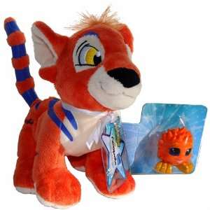  Neopets Orange Kougra Plush with KeyQuest Code and Plastic 