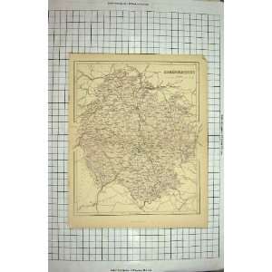   HUGHES ANTIQUE MAP c1790 c1900 HEREFORDSHIRE ENGLAND: Home & Kitchen