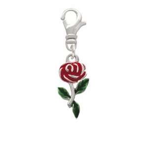  Red Rose Flower Clip On Charm: Arts, Crafts & Sewing
