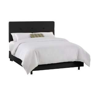   Skyline Premier Black Three Button Upholstered Bed Furniture & Decor
