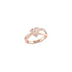 ZALES Heart Shaped Morganite and Diamond Accent Ring in 10K Rose Gold 