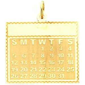  14K Gold Wednesday the First Day Calendar Pendant: Jewelry