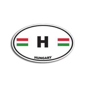Oval Bumper Stickers on Hungary Country Auto Oval Flag Window Bumper Sticker