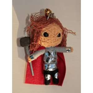  New Thor Hammer God Voodoo String Doll Keychain 