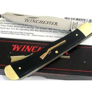  Winchester USA Trapper Yellow Boy Rifle Shield Knife 
