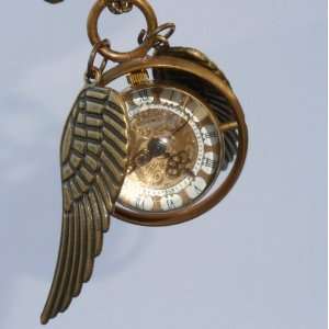   Time Turner golden snitch style Flying ball necklace 
