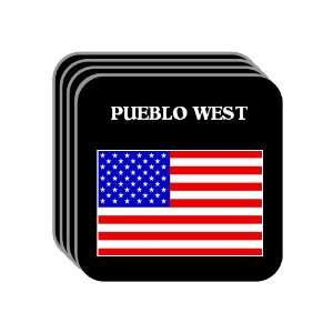 US Flag   Pueblo West, Colorado (CO) Set of 4 Mini Mousepad Coasters
