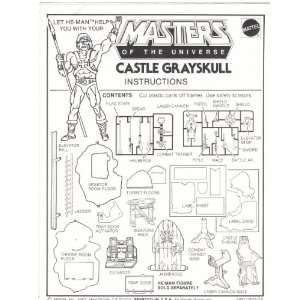 Masters of the Universe original CASTLE GRAYSKULL Instructions Rare