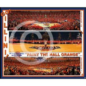  Illinois Basketball Framed Poster Go Illini with Chief 