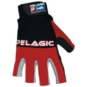   Fishing Gloves   Open Finger tips   Red   M/L: Sports & Outdoors