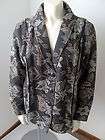 THE TERRITORY AHEAD Size Sz 12 Jacket Blazer Floral Tapestry Gray 