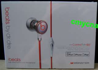 NEW Beats by Dr.Dre Earbuds Headphones Controltalk iBeats Chome/White 