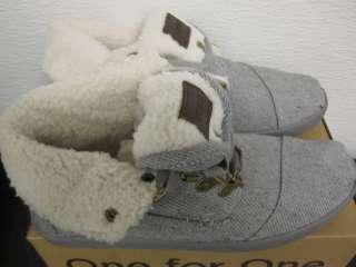 Toms Womens Fleece Botas Grey Wool Fleck BNIB sz 5 10 $90  