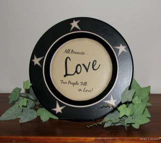 Primitive 10 Wood Plate LIVE LAUGH LOVE, FAITH FAMILY FRIENDS Rustic 